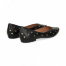 Bailarina Tachas Piel Negro  MIUXA