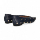 Bailarina Tachas Piel Negro  MIUXA