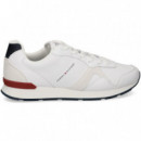 Deportivo Talon Rojo Piel Blanco  TOMMY HILFIGER