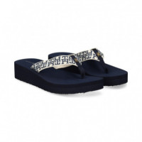 Fitflop Cuña Tira Logo Marino  TOMMY HILFIGER