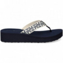 Fitflop Cuña Tira Logo Marino  TOMMY HILFIGER