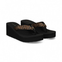 Fitflop Cuña Tira Logo Negro  TOMMY HILFIGER