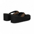 Fitflop Cuña Tira Logo Negro  TOMMY HILFIGER