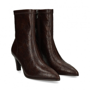 Botin Coco Grabado Piel Moka  LODI
