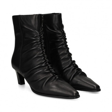 Botin Pliegues Piel Negro  LODI