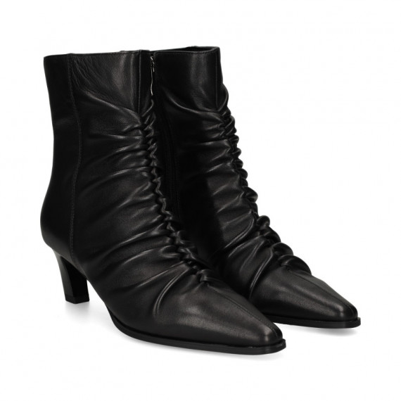 Botin Pliegues Piel Negro  LODI
