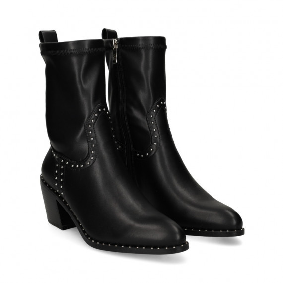 Botin Tachuelas Napa Elastica Negro  LODI