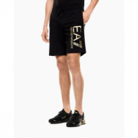 Bermuda EA7 Emporio Armani negra logotipo dorado