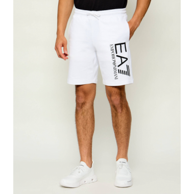 Bermuda EA7 Emporio Armani blanca logotipo negro