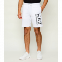 Bermuda EA7 Emporio Armani blanca logotipo negro