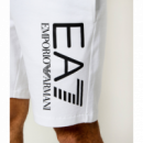 Bermuda EA7 Emporio Armani blanca logotipo negro