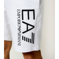 Bermuda EA7 Emporio Armani blanca logotipo negro