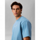 SS 16S CK TRVL LINES GRAPHIC TEE BLUE ST