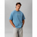SS 16S CK TRVL LINES GRAPHIC TEE BLUE ST