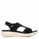 Xti Sandalia de mujer 145154- NEGRO