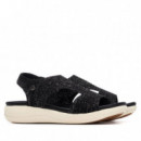 Xti Sandalia de mujer 145154- NEGRO