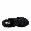Xti Sandalia de mujer 145154- NEGRO