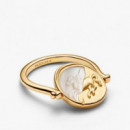 PANDORA Anillo Medallón Reversible con un Recubrimiento en Oro 164812C01