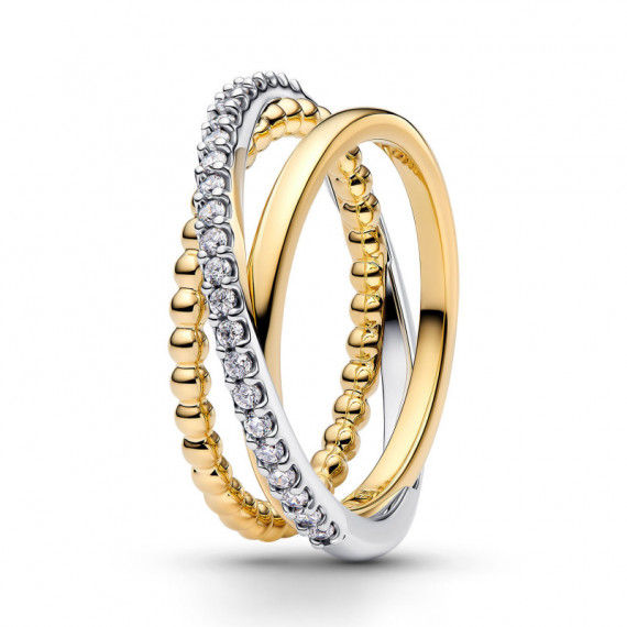 PANDORA Anillo en Plata de Ley y con un Recubrimiento en Oro 164826C01