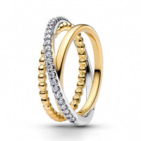 PANDORA Anillo en Plata de Ley y con un Recubrimiento en Oro 164826C01