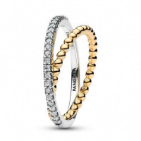 PANDORA Anillo en Plata de Ley y con un Recubrimiento en Oro 164827C01