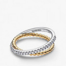 PANDORA Anillo en Plata de Ley y con un Recubrimiento en Oro 164827C01