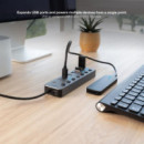 Hub Nanocable USB-A/C a USB-A/C Plata (10.16.4510)