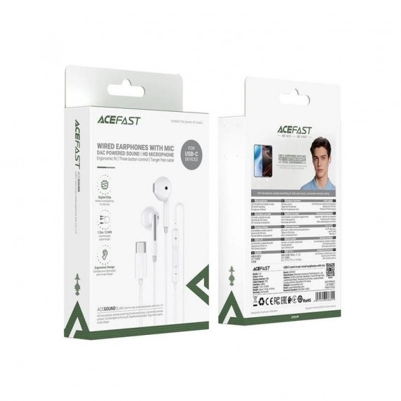 Auricular con Cable Usb-c ACEFAST L13 Blanco