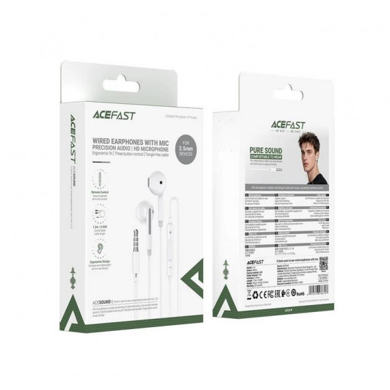 Auriculares ACEFAST L14 con Micrófono y Conexión 3.5MM Blanco