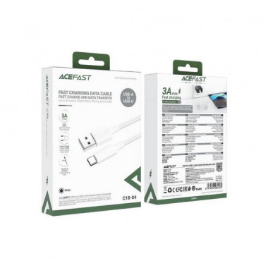 Cable USB-A a USB-C Acefast C18-04 1.2 Metros Reforzado Blanco