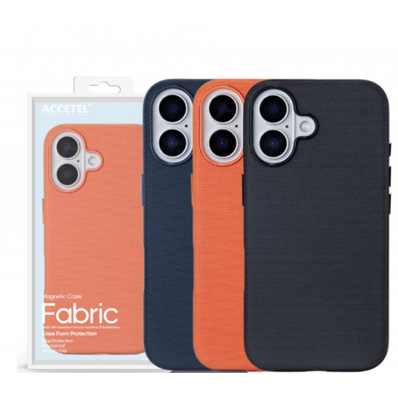 Funda Accetel Tex Fabric con Magsafe para iPhone 16/16Pro/16ProMax/17/17Pro/17ProMax/18Pro/18ProMax