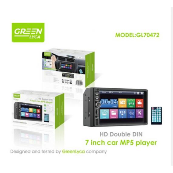 Reproductor Greenlyca MP5 para Coche de Doble Din 12V CC 7 Pulgadas 256GB GL70472