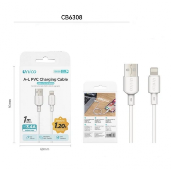 Cable de Carga Unico USB-A to IPX Series 1m 3.4A 15W CB6308