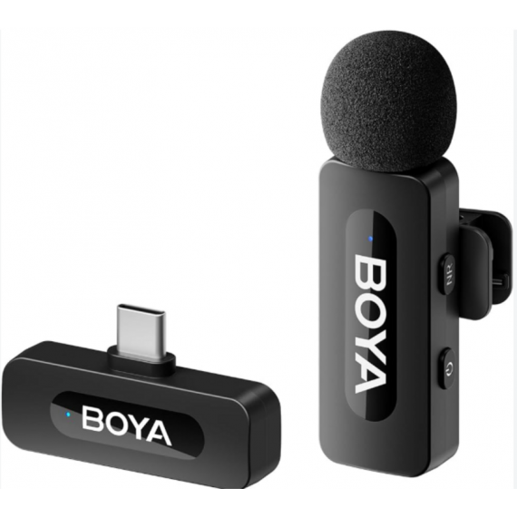 Micrófono de Solapa Inalámbrico BOYA Android Usb-c Negro BY-V10