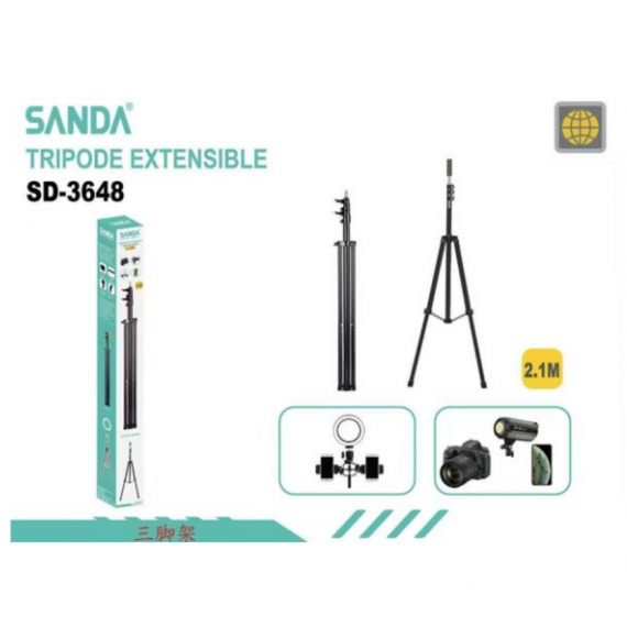 Trípode Extensible Sanda 2.1M Soporte de 3 Patas con Seguro SD-3648