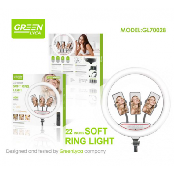 Aro de Luz Led Greenlyca 22 Inches 60W 3 Color Temperature GL70028  GREEN LYCA