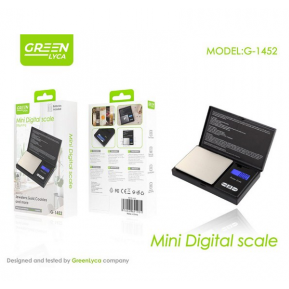 Pesa Digital Báscula de Joyas Greenlyca 200G/0.01G G-1452  GREEN LYCA