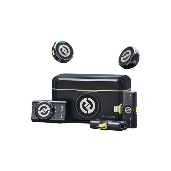 HOLLYLAND Mini Combo Microfono Duo Inalambrico Solapa Con 2 Transmisores ,Conector Tipo C LARK M2