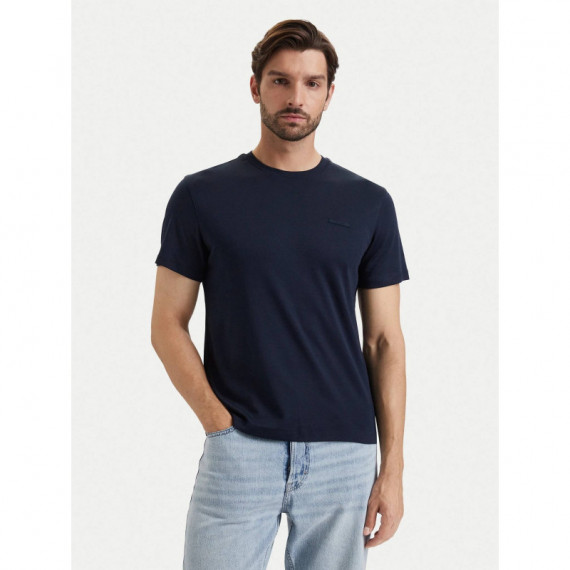 SS SLIM SUPIMA LOGO PATCH TEE DARK SAPPH