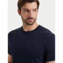 SS SLIM SUPIMA LOGO PATCH TEE DARK SAPPH