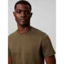 SS SLIM SUPIMA LOGO PATCH TEE OLIVE NIGH