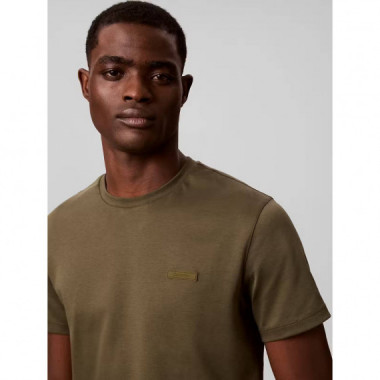 SS SLIM SUPIMA LOGO PATCH TEE OLIVE NIGH
