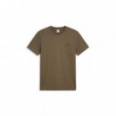 SS SLIM SUPIMA LOGO PATCH TEE OLIVE NIGH