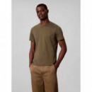 SS SLIM SUPIMA LOGO PATCH TEE OLIVE NIGH