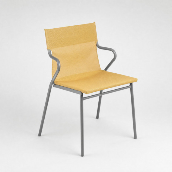¡outlet! Silla de Jardín Apilable Horizon Color Safrán Tejido Batyline® LAFUMA Mobilier®