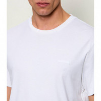 Ss Slim Supima Logo Patch Tee Bright Whi  CALVIN KLEIN