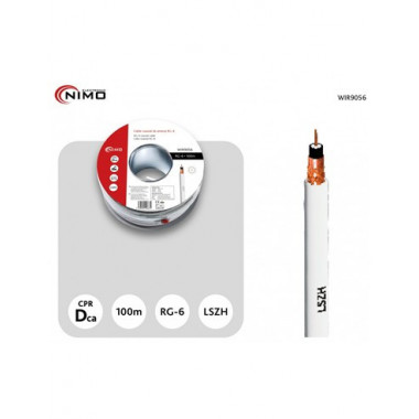 NIMO Cable Antena Coaxial RG-6 WIR9056 Por Metro 1.10mm/64 Hilos Blanco