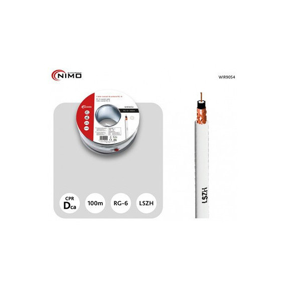 NIMO Cable Antena Coaxial RG-6 WIR9054 Por Metro 1.00mm/48 Hilos Blanco