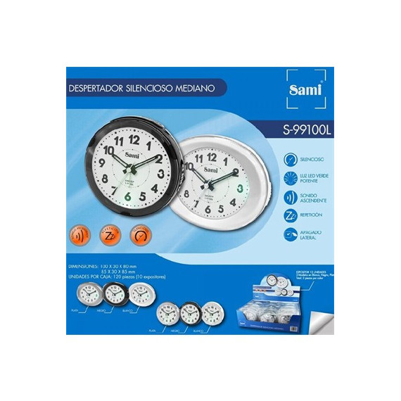 SAMI Reloj Despertador Analogico S-99100L