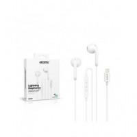 ACCETEL Auricular De Cable Con Toma Lightning EP1803 Blanco